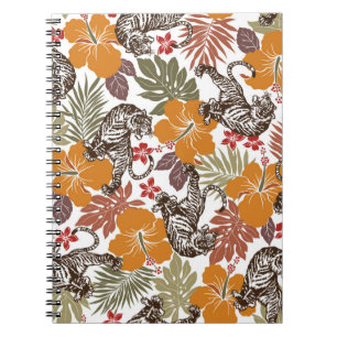 Cuaderno Patrón de tigre de Hibiscus