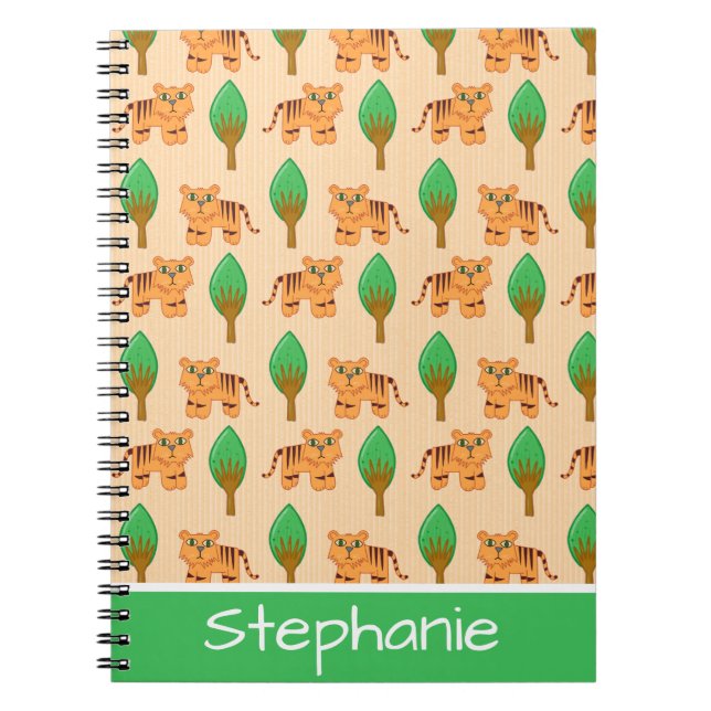 Cuaderno Patrón de tigre de Personalizado corto personaliza (Frente)