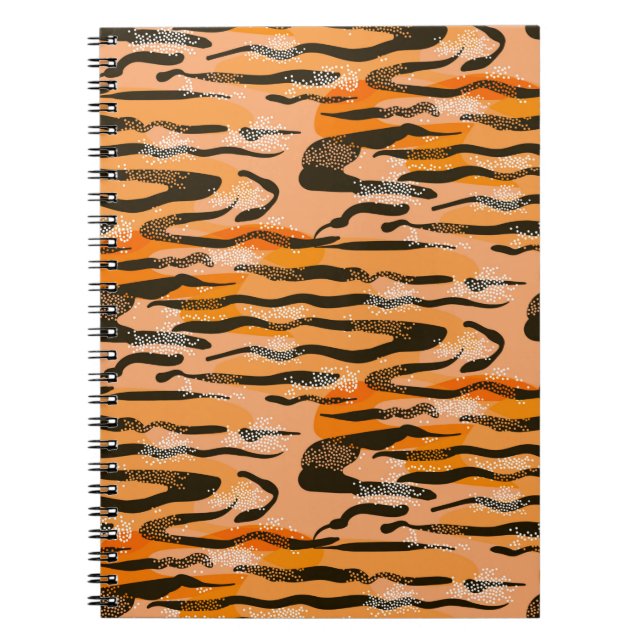 Cuaderno Patrón de tigre impecable, color melocotón (Frente)