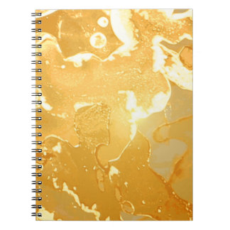 Cuaderno Patrón de tinta de mármol amarillo dorado