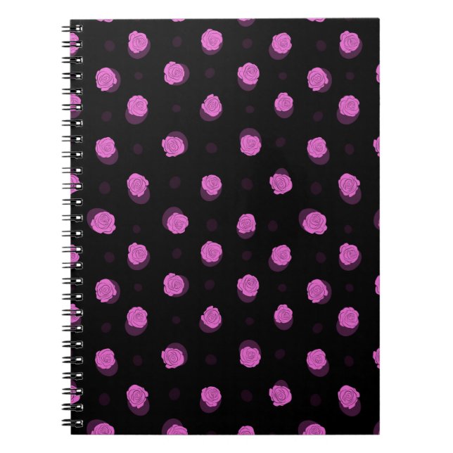 Cuaderno patrón de tinta transparente con flores abstractas (Frente)
