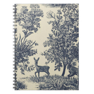 Cuaderno Patrón de toile de ciervo escénico botánico del bo