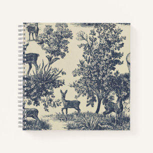 Cuaderno Patrón de toile de ciervo escénico botánico del bo