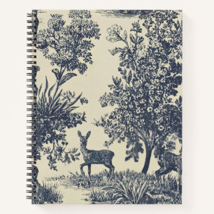 Cuaderno Patrón de toile de ciervo escénico botánico del bo