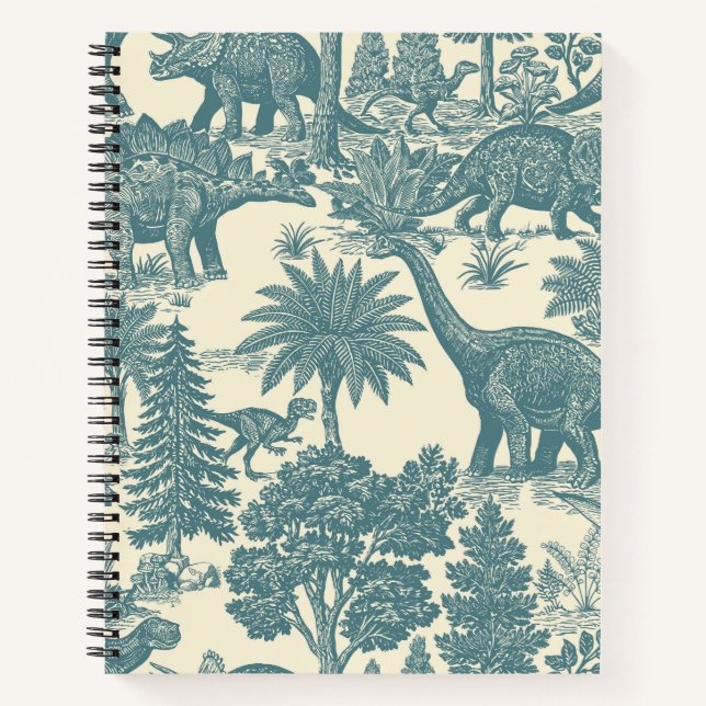 Cuaderno Patrón de toile de dinosaurio vintage (Anverso)