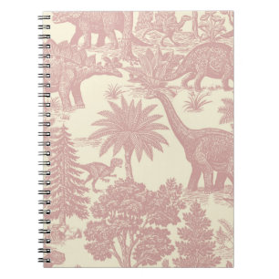 Cuaderno Patrón de Toile de Dinosaurio Vintage Jungla Prehi