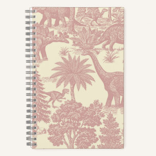 Cuaderno Patrón de Toile de Dinosaurio Vintage Jungla Prehi