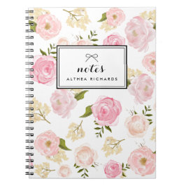 Cuaderno Patrón de tonos de agua rosados de Rubor Personali
