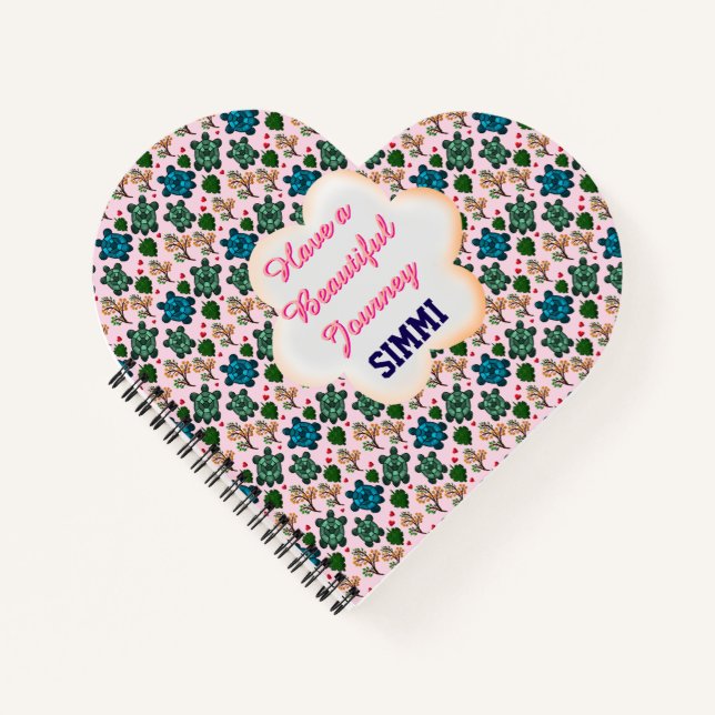 Cuaderno Patrón de tortuga personalizado (Anverso)