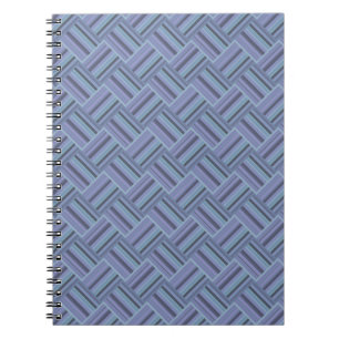 Cuaderno Patrón de trama de rayas diagonales azul-gris