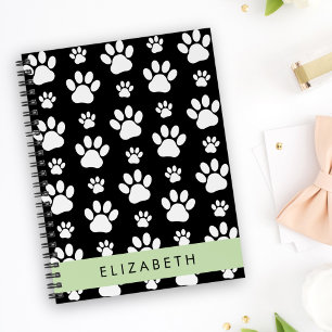 Cuaderno Patrón de traza, garras de perro, negro y blanco,