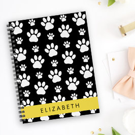 Cuaderno Patrón de traza, garras de perro, negro y blanco,