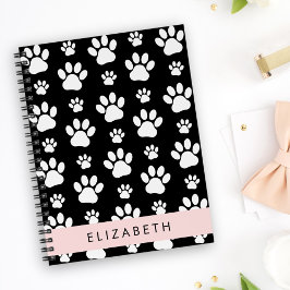 Cuaderno Patrón de traza, garras de perro, negro y blanco, 