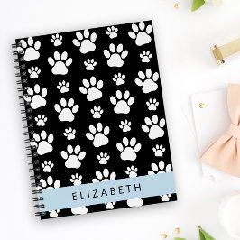 Cuaderno Patrón de traza, garras de perro, negro y blanco, 