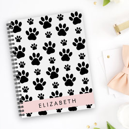 Cuaderno Patrón de traza, garras de perro, negro y blanco,