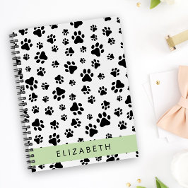 Cuaderno Patrón de traza, garras de perro, negro y blanco, 