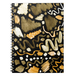 Cuaderno Patrón de trazos de pincel de acuarela abstracta