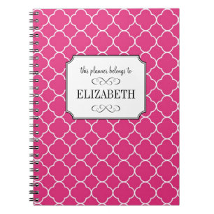 Cuaderno Patrón de trébol de hoja de quatreil planificador 