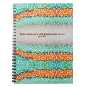 Cuaderno Patrón de triángulo colorido único y citas