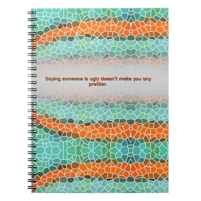 Cuaderno Patrón de triángulo colorido único y citas (Frente)