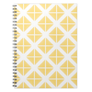 Cuaderno Patrón de triángulo de moda amarillo