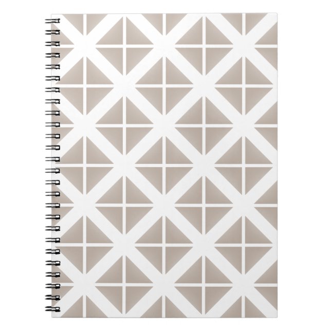 Cuaderno Patrón de triángulo de moda de Beige (Frente)
