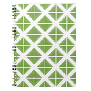 Cuaderno Patrón de triángulo de moda verde