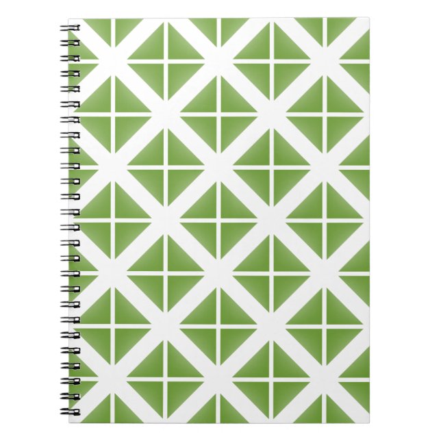 Cuaderno Patrón de triángulo de moda verde (Frente)