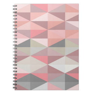 Cuaderno Patrón de triángulo geométrico rosado de Rubor