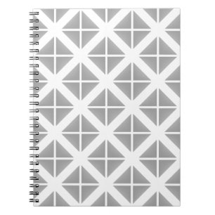 Cuaderno Patrón de Triángulo Gris Trendy
