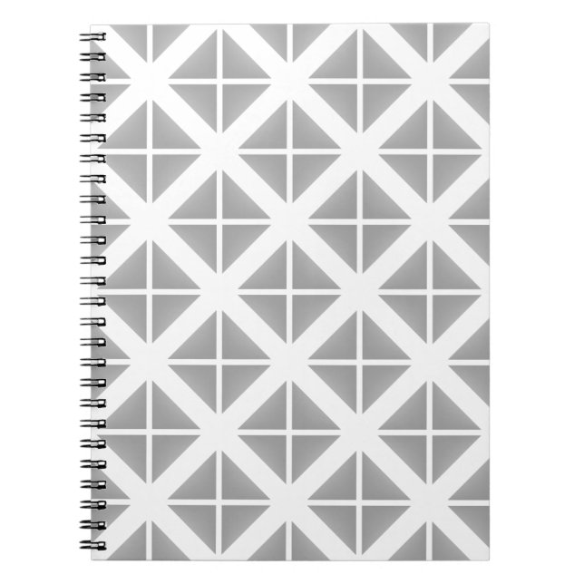 Cuaderno Patrón de Triángulo Gris Trendy (Frente)