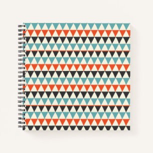 Cuaderno Patrón de triángulo moderno retro de mediados de