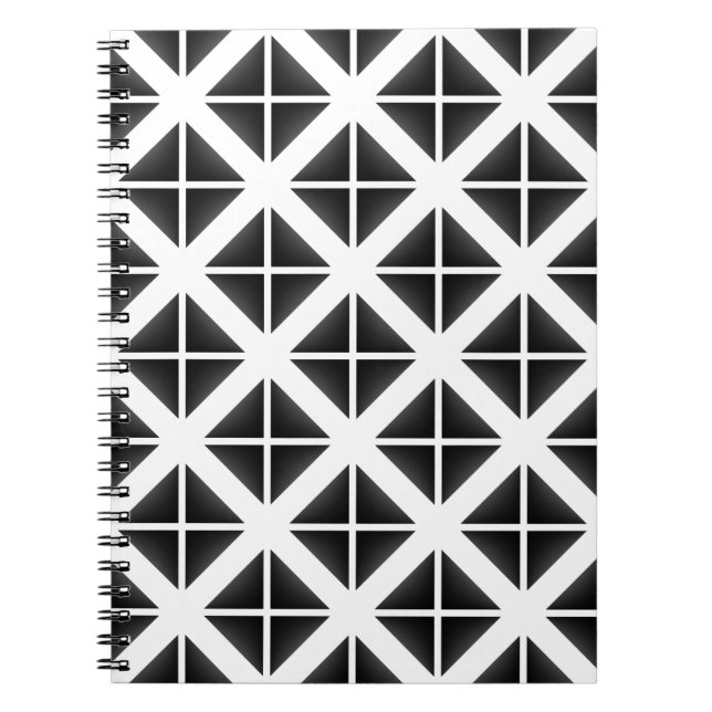 Cuaderno Patrón de triángulo negro de moda (Frente)