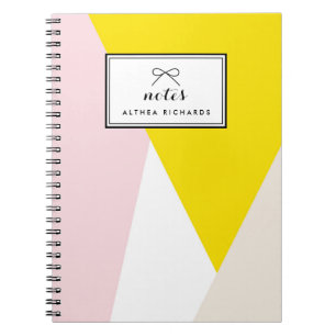 Cuaderno Patrón de triángulos modernos Personalizado Rubo
