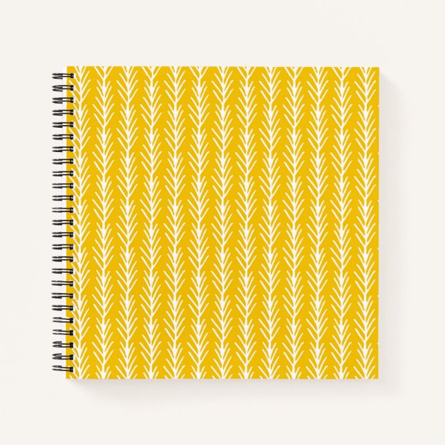 Cuaderno Patrón de trigo de oro dibujado a mano (Anverso)