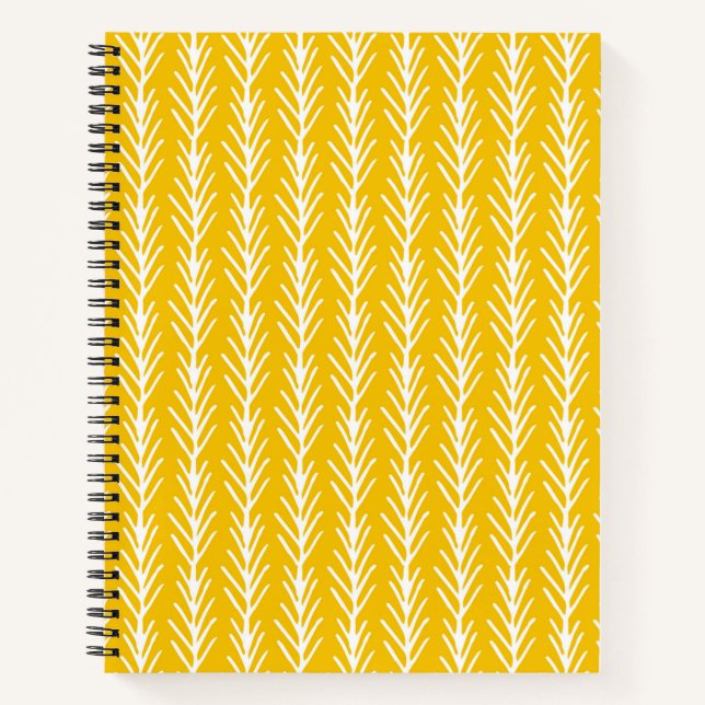 Cuaderno Patrón de trigo de oro dibujado a mano (Anverso)