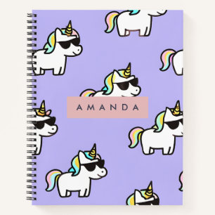 Cuaderno Patrón de unicornio arcoiris de Guay personalizado