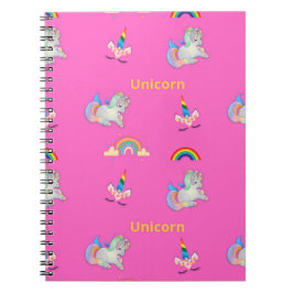Cuaderno Patrón de unicornio en rosa