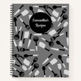 Cuaderno Patrón de utensilios de cocina personalizados