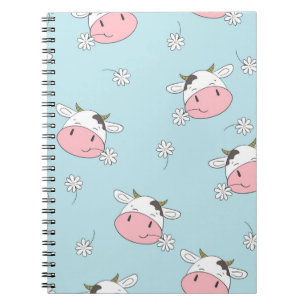Cuaderno Patrón de vacas sin costura. Tronco infantil vinta