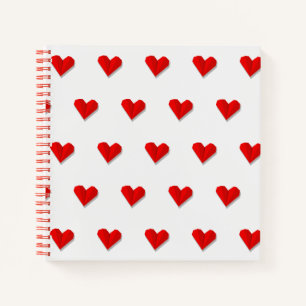 Cuaderno Patrón de vector origami de corazón de amor
