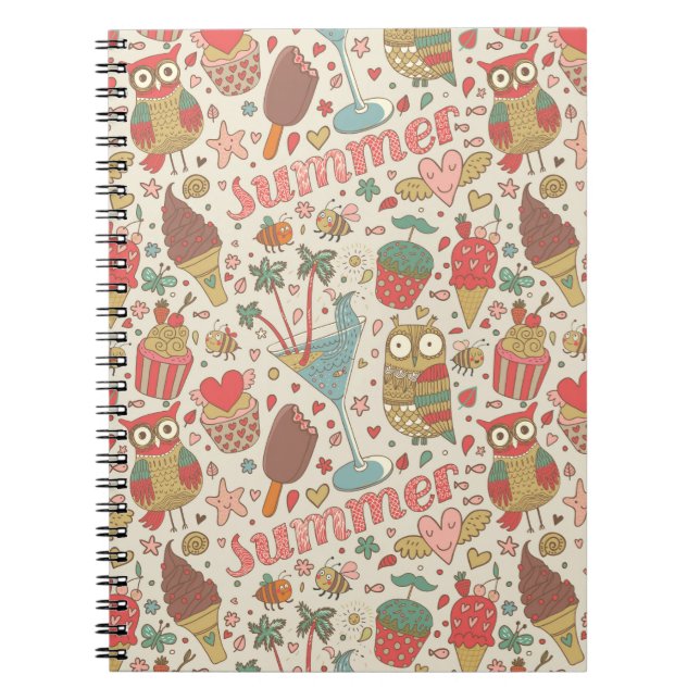 Cuaderno Patrón De Verano Con Helado (Frente)