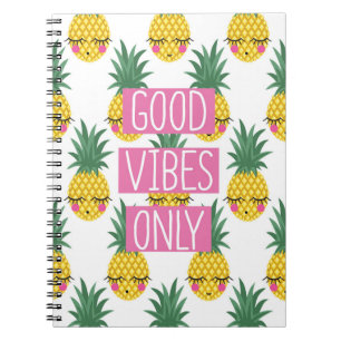 Cuaderno Patrón de verano de piñas de buenas vibraciones