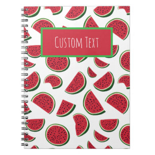 Cuaderno Patrón de verano de rodaja de sandía personalizada