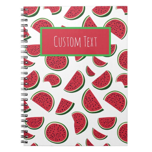 Cuaderno Patrón de verano de rodaja de sandía personalizada (Frente)