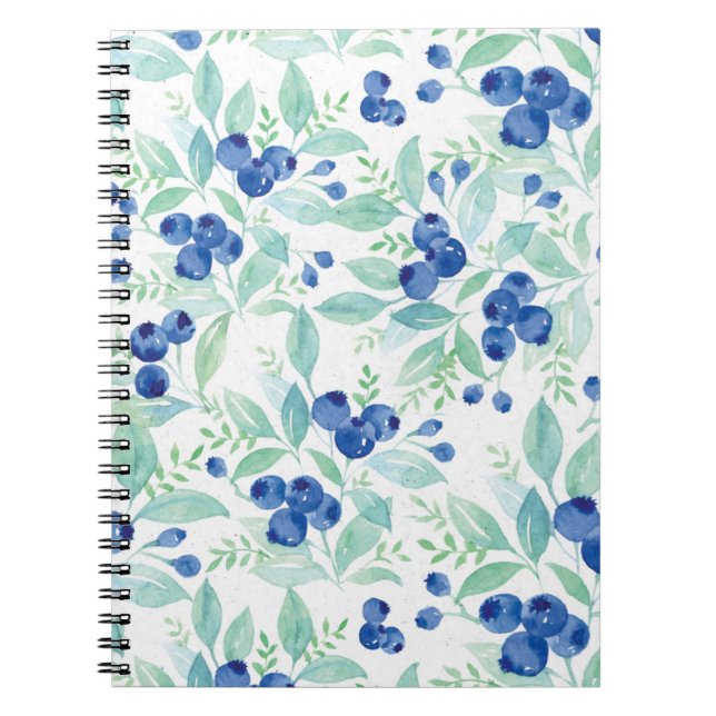 Cuaderno Patrón de verano de verano de arándanos ruidosos (Frente)