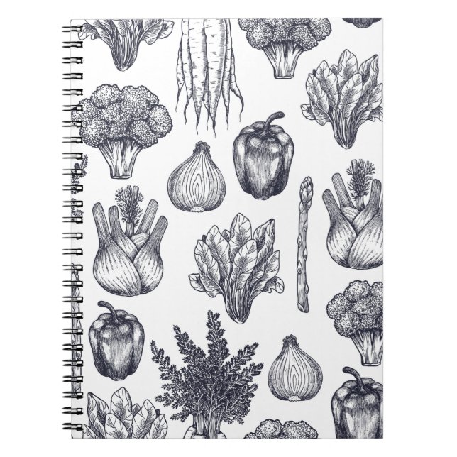 Cuaderno Patrón de verduras frescas sin soldadura. Broccoli (Frente)