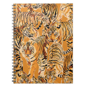 Cuaderno Patrón de vida salvaje del Safari del Tigre de épo