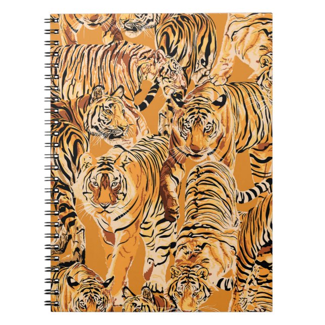 Cuaderno Patrón de vida salvaje del Safari del Tigre de épo (Frente)
