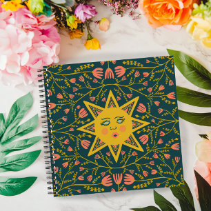 Cuaderno Patrón de vinas de sol y flores